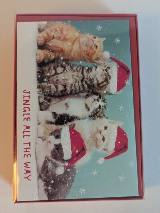NWT 16 Kittens Santa Hats Christmas Holiday Cards American Greetings Sealed Box - Picture 2 of 6